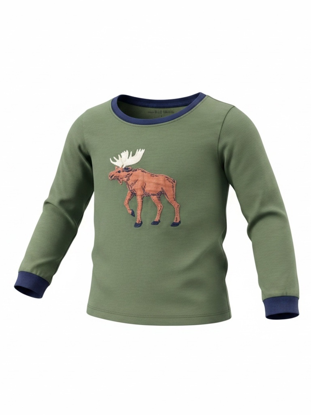 Moose long sleeve  Blue House 100% cotton t shirt for a 6 year old